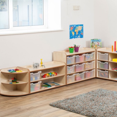 Solway Primary Cubby 2 Tray Unit + Shelves