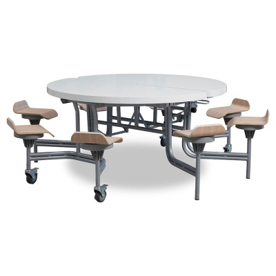 8 Seat Primo Round Mobile Folding Table - Stools