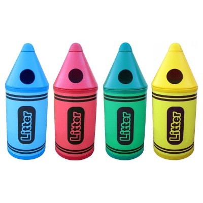 Small Crayon Bin with Litter Graphics (Set of 4)