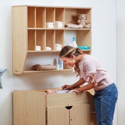 Stepped Baby Changing Unit + Wall Storage