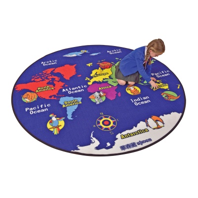 World Map Round Rug | theClassroom.co